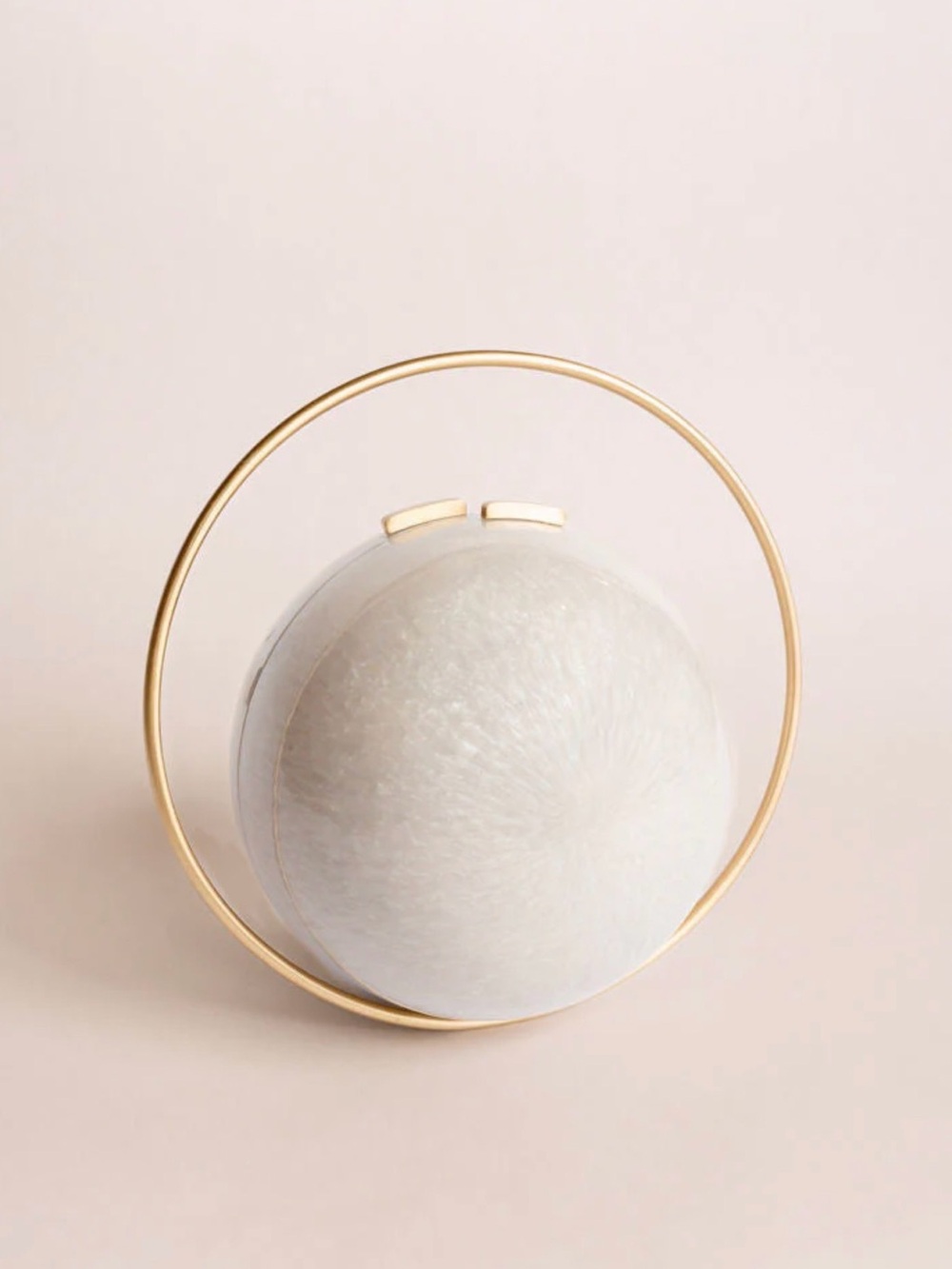 Auvre Daylight Orb Evening Clutch in Pearl